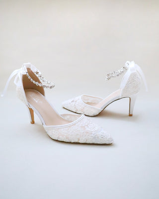 Wedding Lace Heels With Amaryllis Crystal StrapWomen Shoes