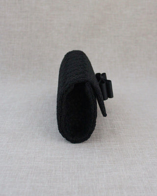 black crochet evening clutch