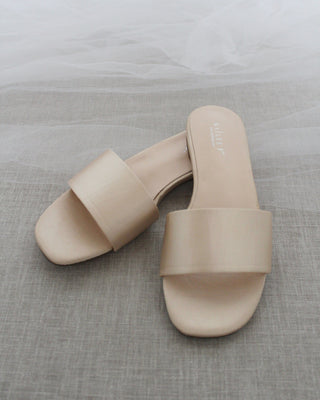 champagne satin wedding sandal