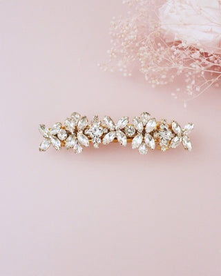 Floral Rhinestones Barrette