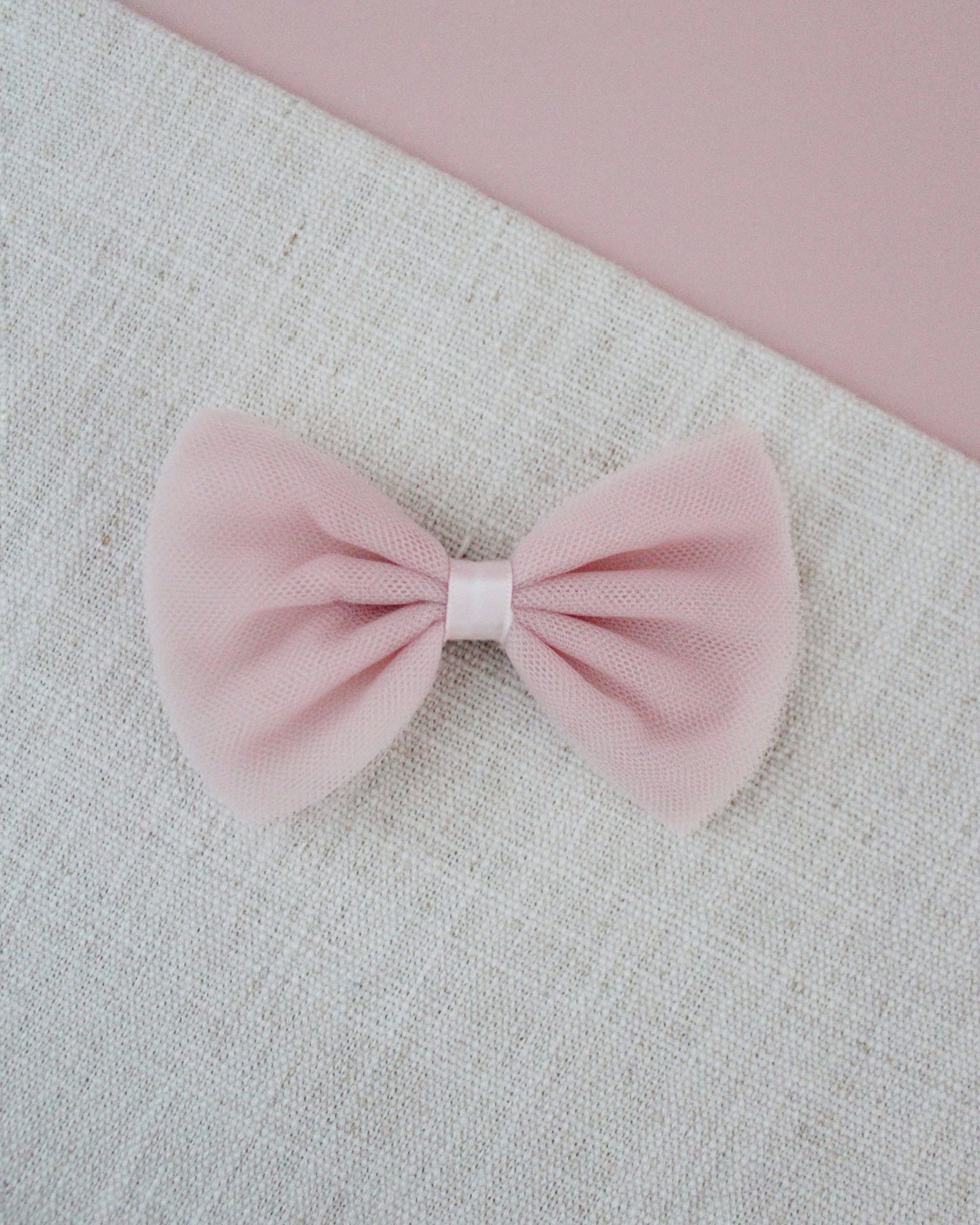 Tulle - White Bow Clip Large / Alligator Clip