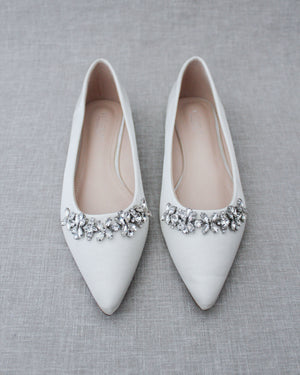 Wedding Flats with Floral Rhinestones Details