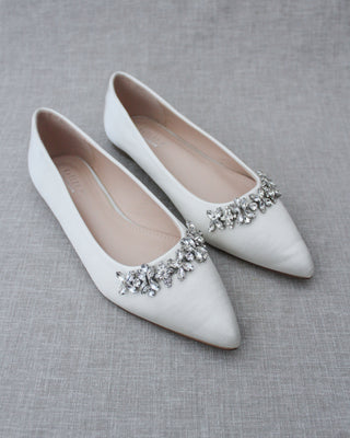 Wedding Flats with Floral Rhinestones Details