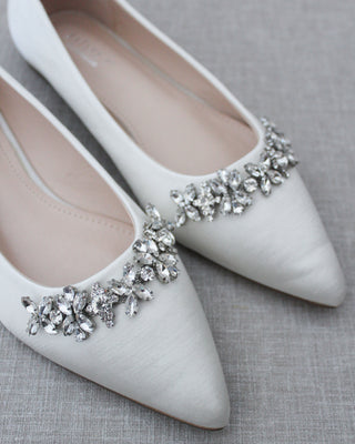 Wedding Flats with Floral Rhinestones Details