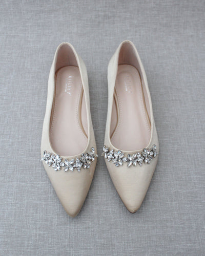 champagne satin shoes