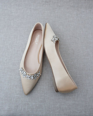 champagne satin shoes