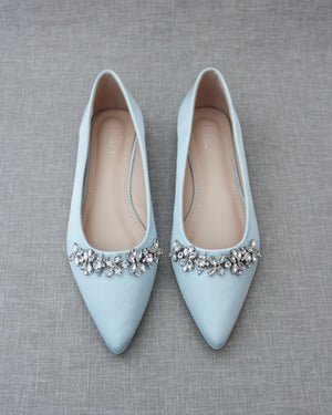 Wedding Flats with Floral Rhinestones Details