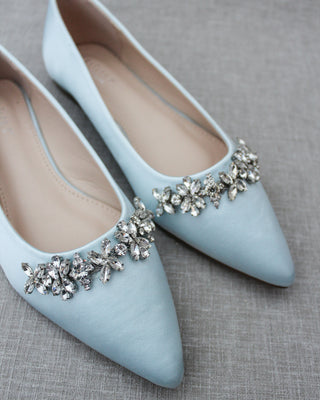 Wedding Flats with Floral Rhinestones Details