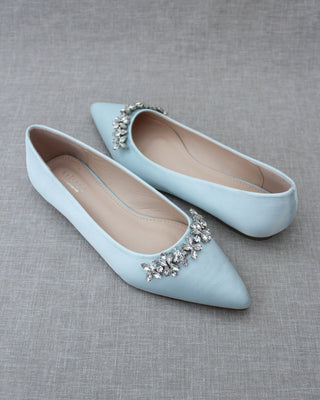 Wedding Flats with Floral Rhinestones Details