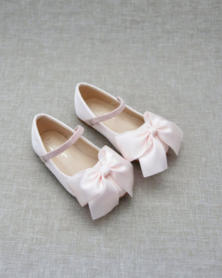 Pink Mary Jane Girls Flats with Front Bow
