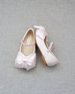Pink Mary Jane Girls Flats with Front Bow