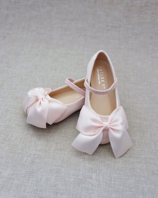 Pink Mary Jane Girls Flats with Front Bow