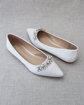 Wedding Flats with Floral Rhinestones Details