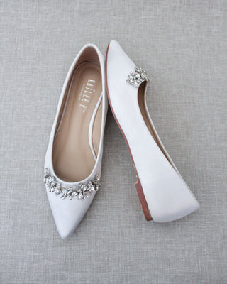 Wedding Flats with Floral Rhinestones Details