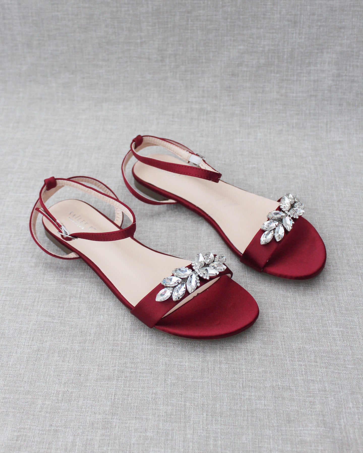 Burgundy online sandals wedding