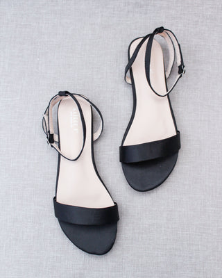 black satin flats