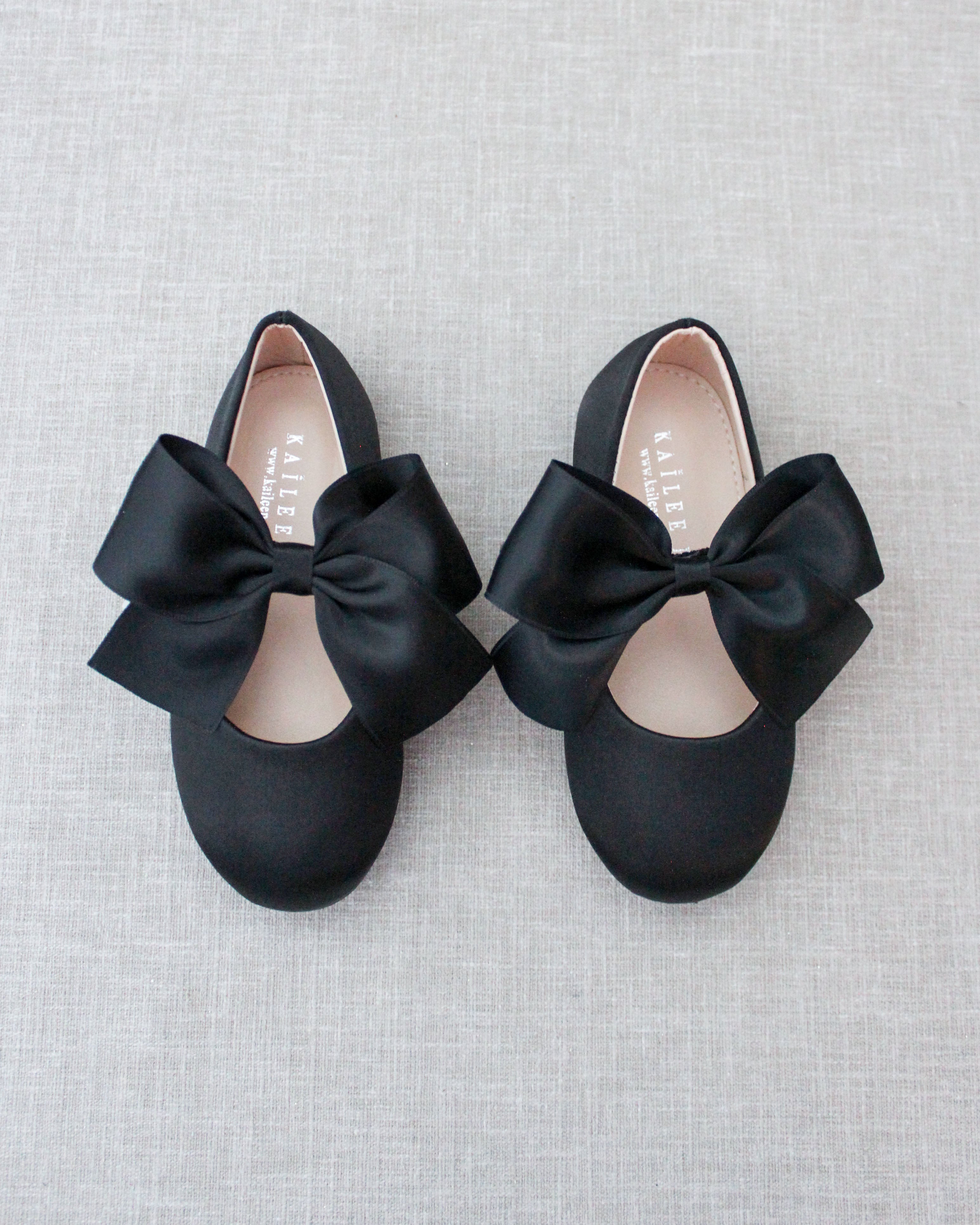 Girls black bow shoes on sale