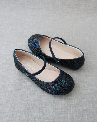 Blue glitter flats