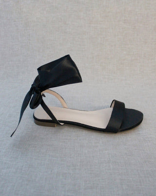 black satin sandals