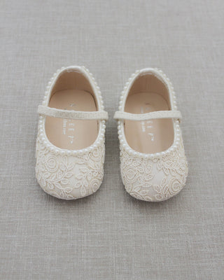 Pearl Lace Flats