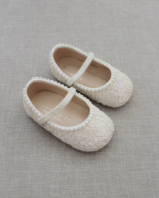 Pearl Lace Flats