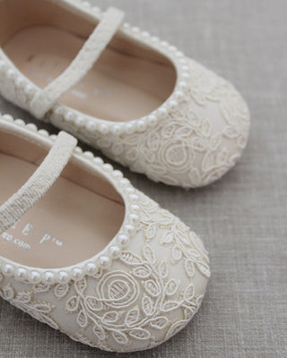 Pearl Lace Flats
