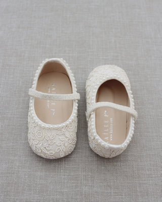 Pearl Lace Flats