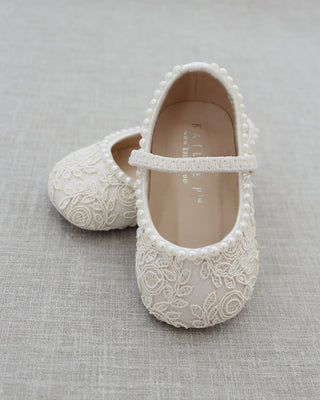 Pearl Lace Flats