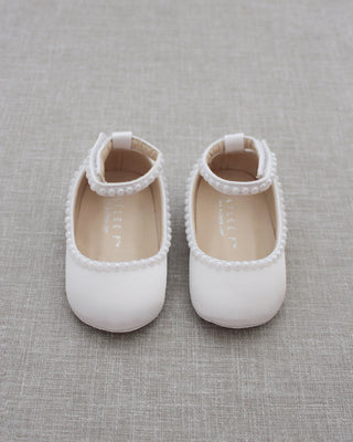 Satin Flats with Mini Pearls