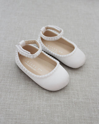 Satin Flats with Mini Pearls