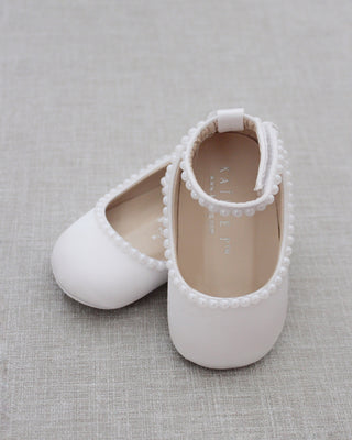Satin Flats with Mini Pearls