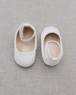 Satin Flats with Mini Pearls