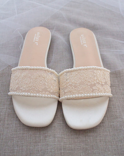 Ivory Lace Bridal Sandals