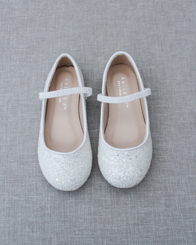 White glitter shoes