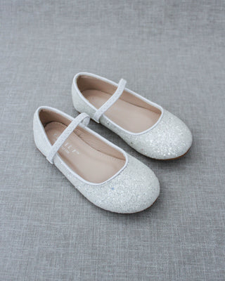 White glitter shoes