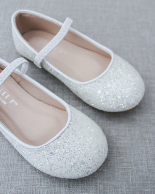 White glitter shoes