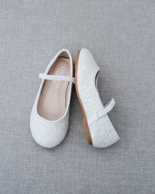 White glitter shoes