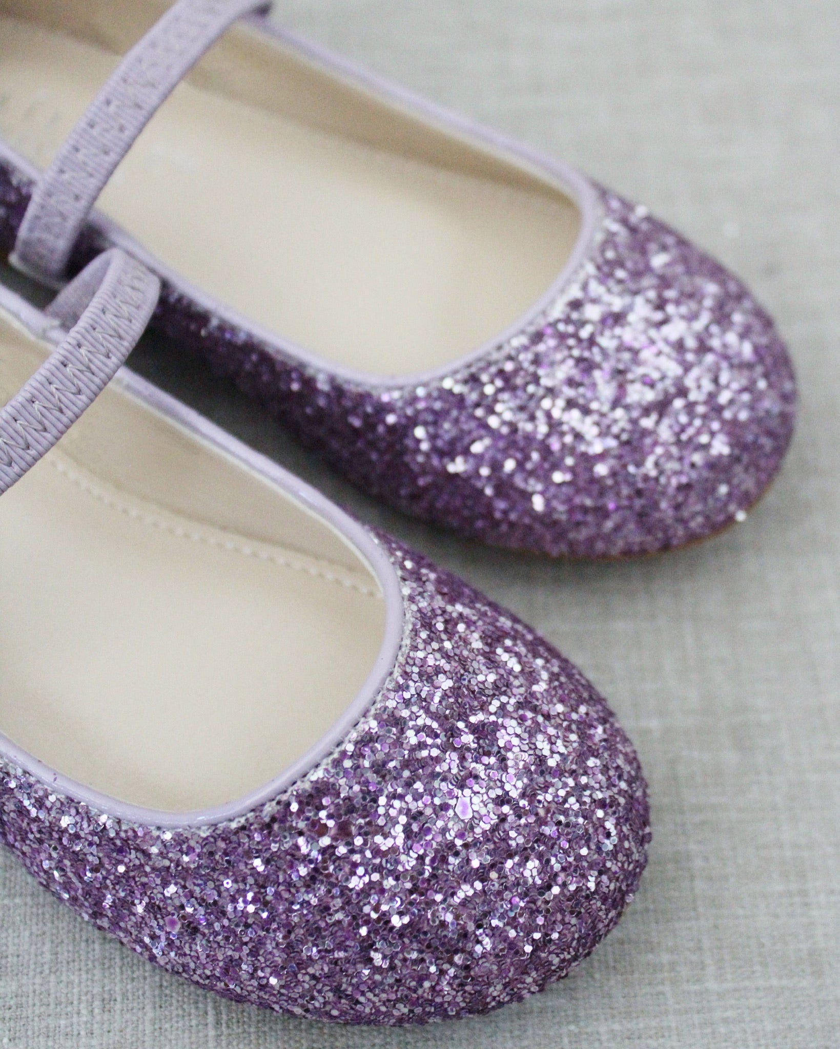 Purple Rock Glitter Maryjane Ballet Flats Flower Girls Shoes