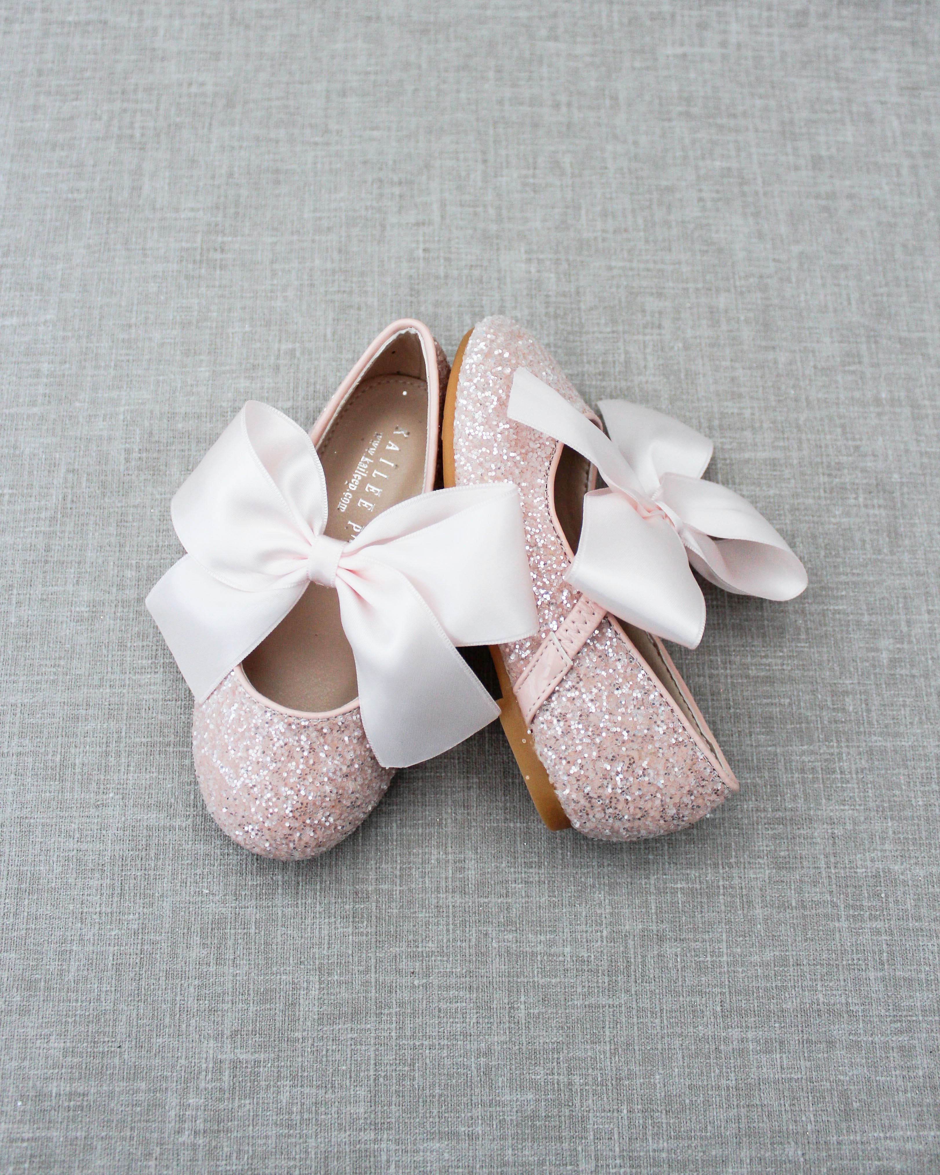 Dusty Pink Rock Glitter Mary Jane Ballet Flats with Bow, Girls Shoes 6 Walker Dusty Pink Rock Glitter Mary Jane Ballet Flats with Bow, Girls Shoes 6 Walker