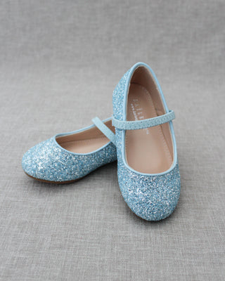 Light blue glitter shoes