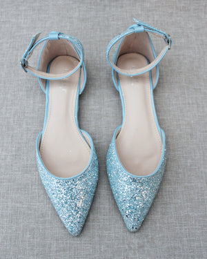 Rock Glitter Ankle Strap Flats