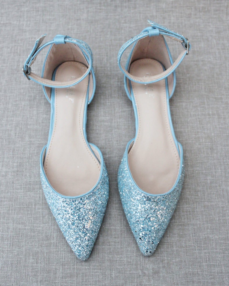 Light blue sales glitter shoes