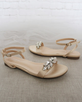 champagne flat sandals