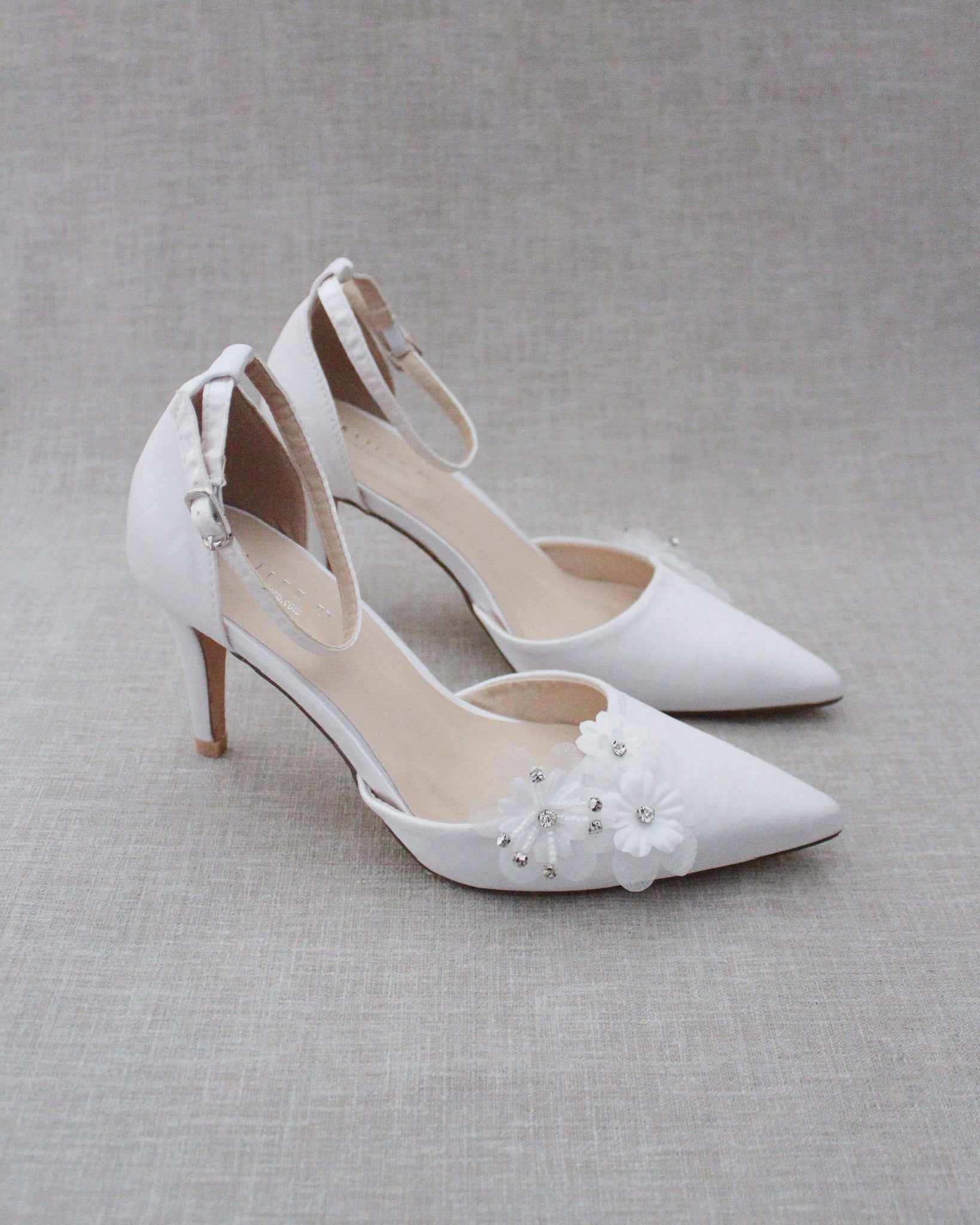 Satin Heel with Floral Detail