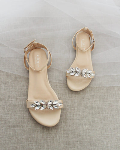 champagne flat sandals