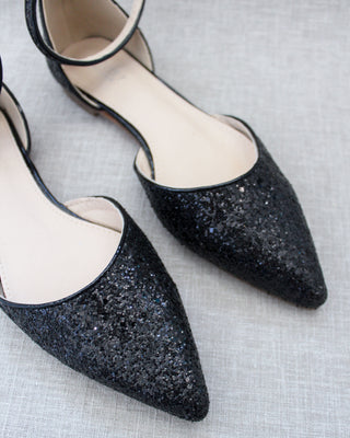 Black Glitter Women Flats