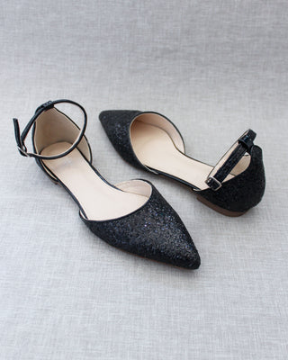 Black Glitter Women Flats