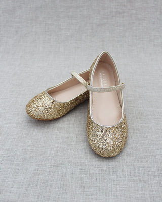 Gold glitter shoes