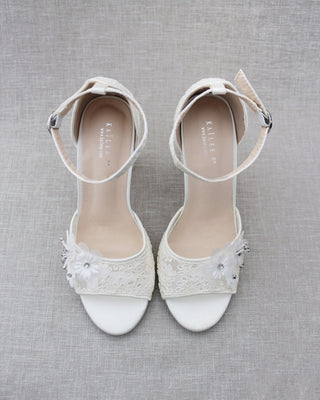 ivory wedding block heels