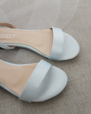 Satin Flat Sandal with Ankle StrapWomen Shoes
